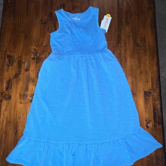 Cat & Jack Other - Size 10/12 Brilliant Neon Blue Girl’s Knit Maxi Dress Twist Back with pocket